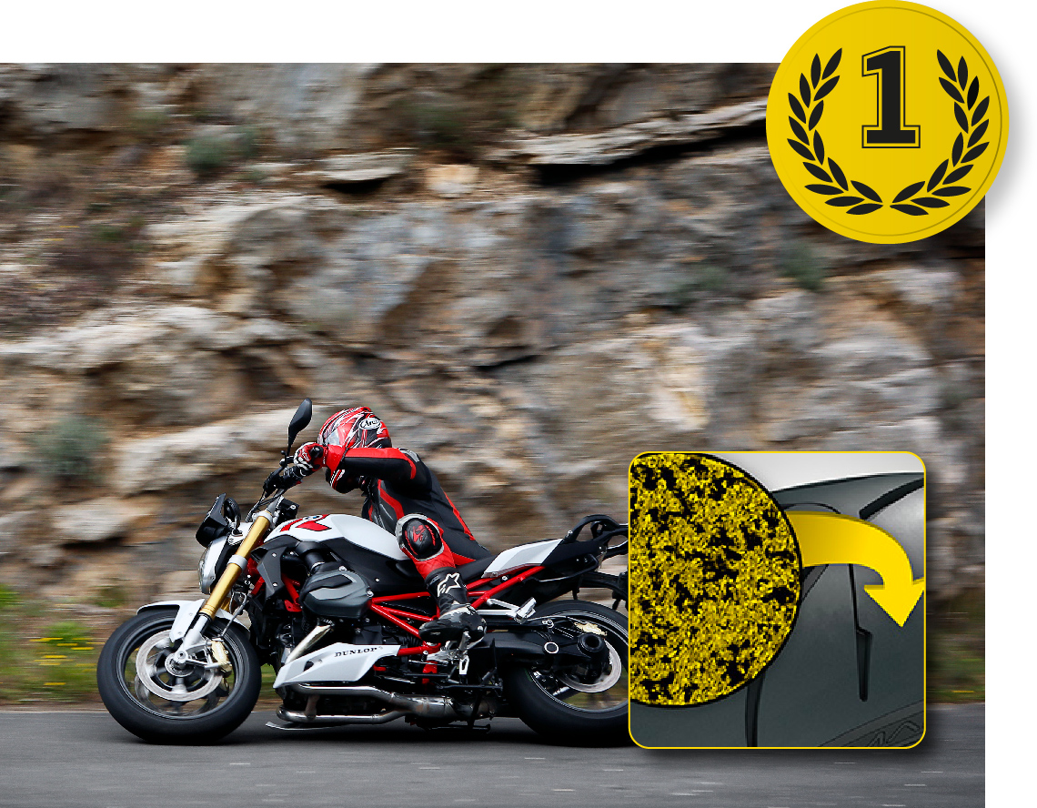 El neumático RoadSmart III de Dunlop en una BMW R1200 R, el n.º 1 en las pruebas de desgaste después de 3600 km