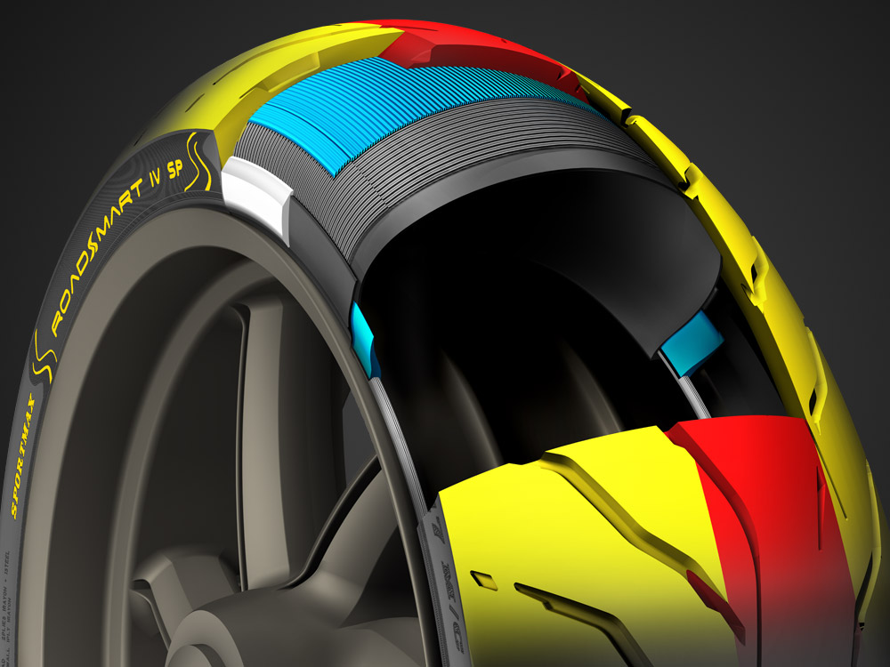 Close-up cross section of the Roadsmart IV rear tyre
